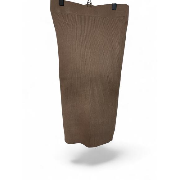 Tan Three-Piece Cardigan-Cropped Tank-Skirt Set-NWT-Size M/L - Picture 2 of 6